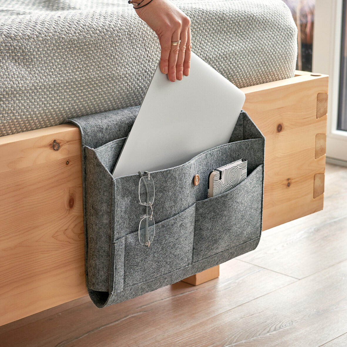 zeller-present-home-living-couch-organizer-filz-grau image 3