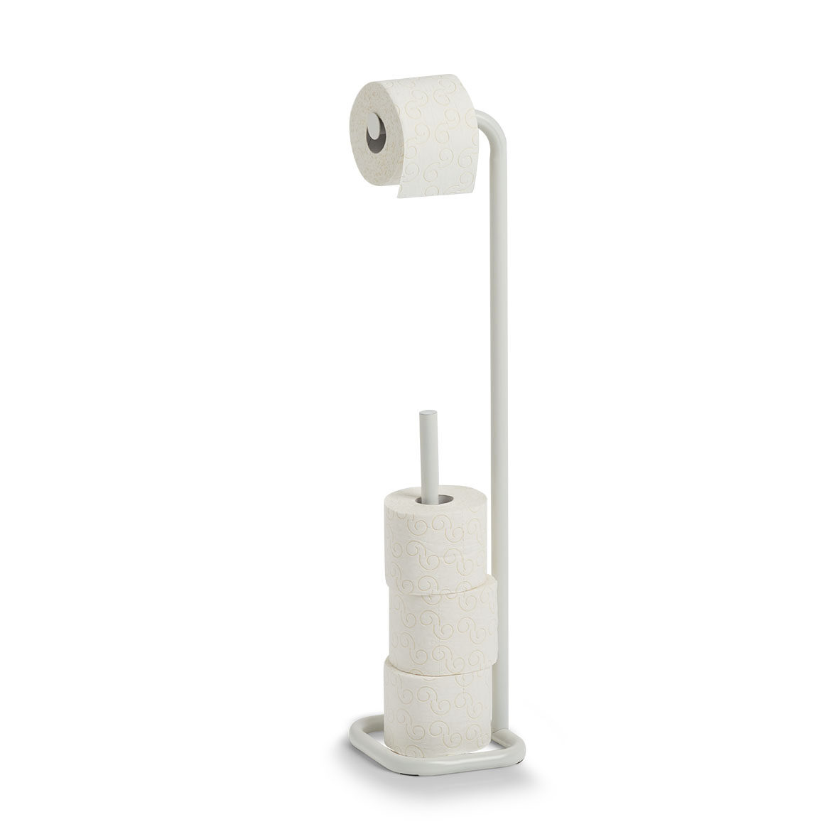 zeller-present-bad-wc-rollenhalter-metall-wei-freistehend image 2