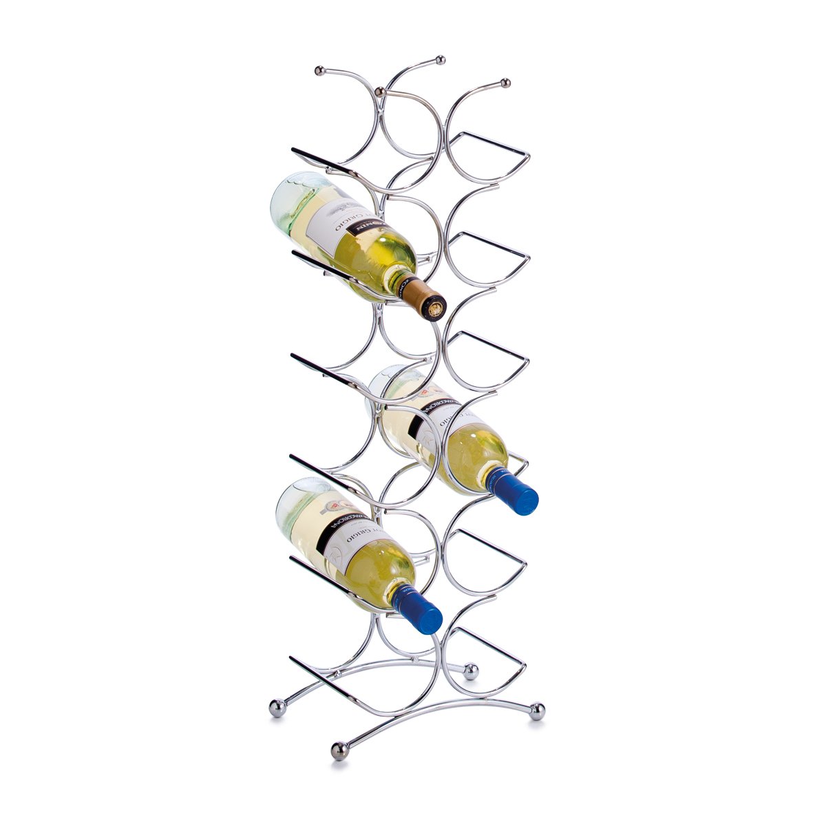 zeller-present-home-living-weinregal-12-flaschen-metall-chrom image 1