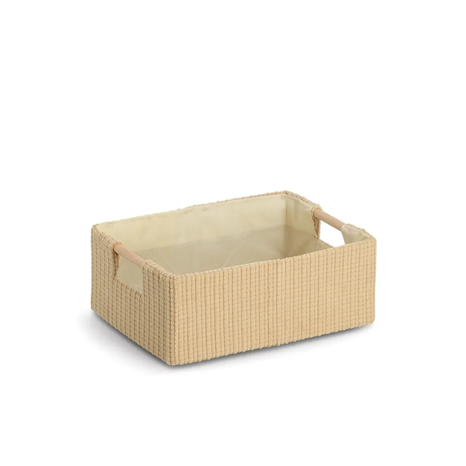 zeller-present-home-living-aufbewahrungskorb-apricot-baumwolle-holz image 1