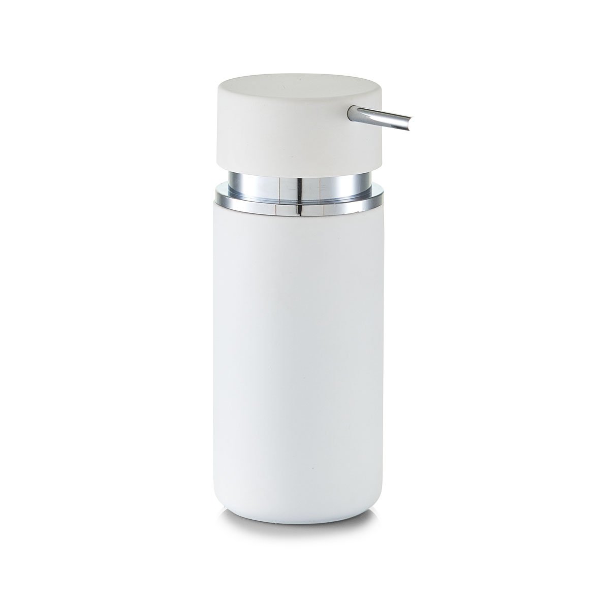 zeller-bad-seifenspender-rubber-keramik-wei-300-ml image 1