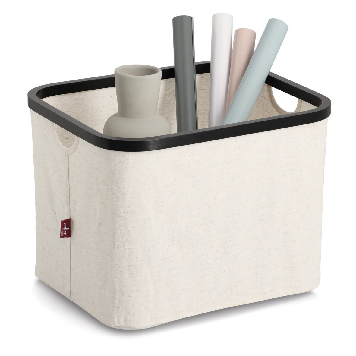 zeller-present-home-living-aufbewahrungskorb-creme-schwarz image 3