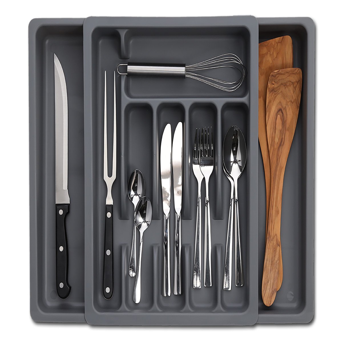 zeller-present-k-che-besteckkasten-kunststoff-grau-ausziehbar image 3