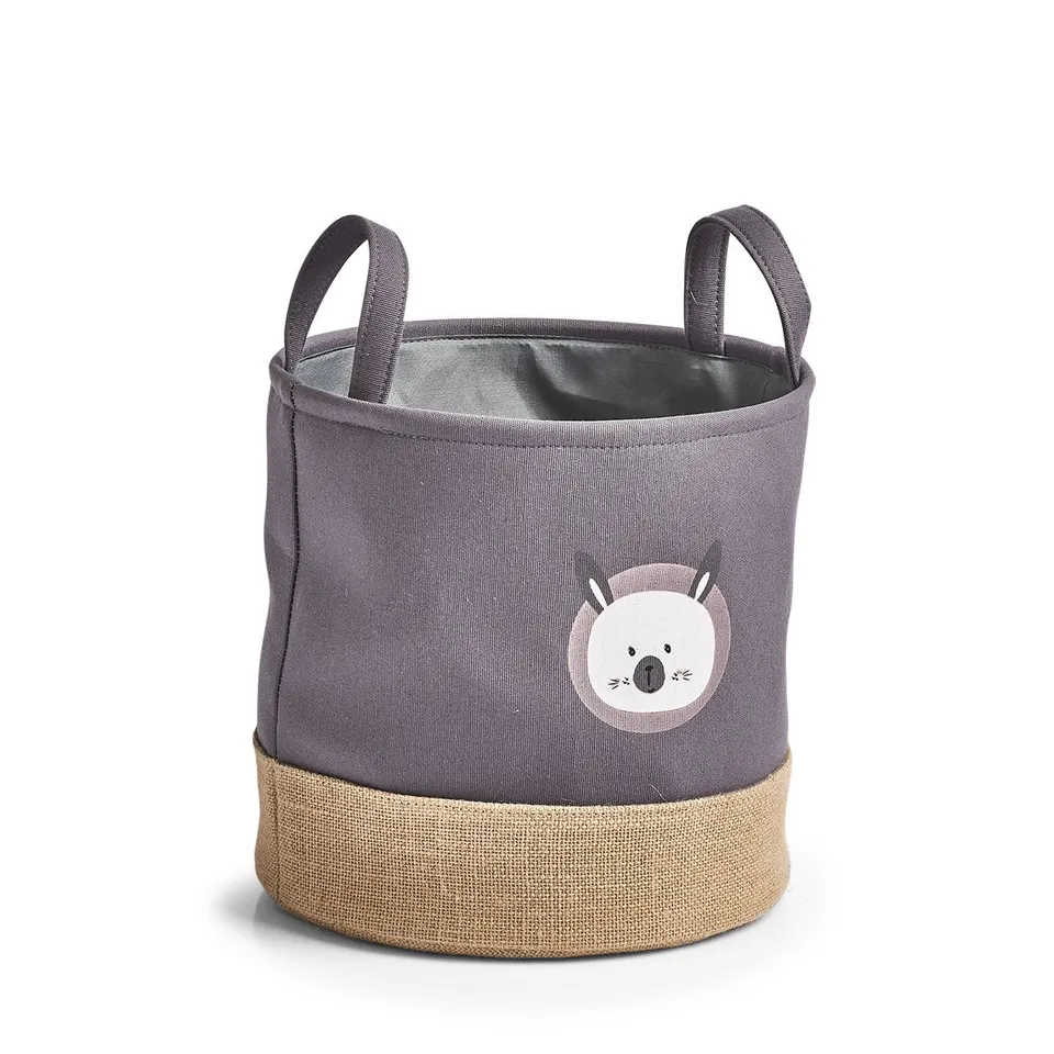 zeller-present-kids-aufbewahrungskorb-hase-polyester-jute-grau image 1