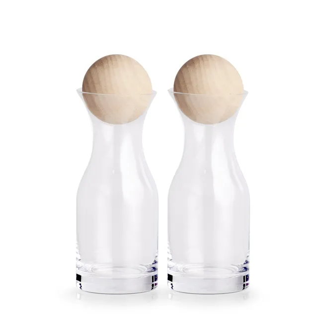 zeller-present-k-che-glaskaraffen-set-holzkugel-2x250-ml image 1