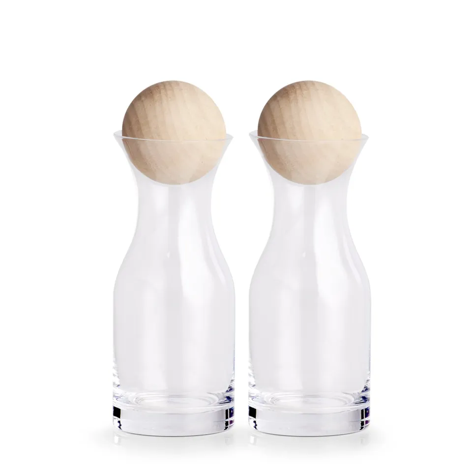 zeller-present-k-che-glaskaraffen-set-holzkugel-2x250-ml image 1