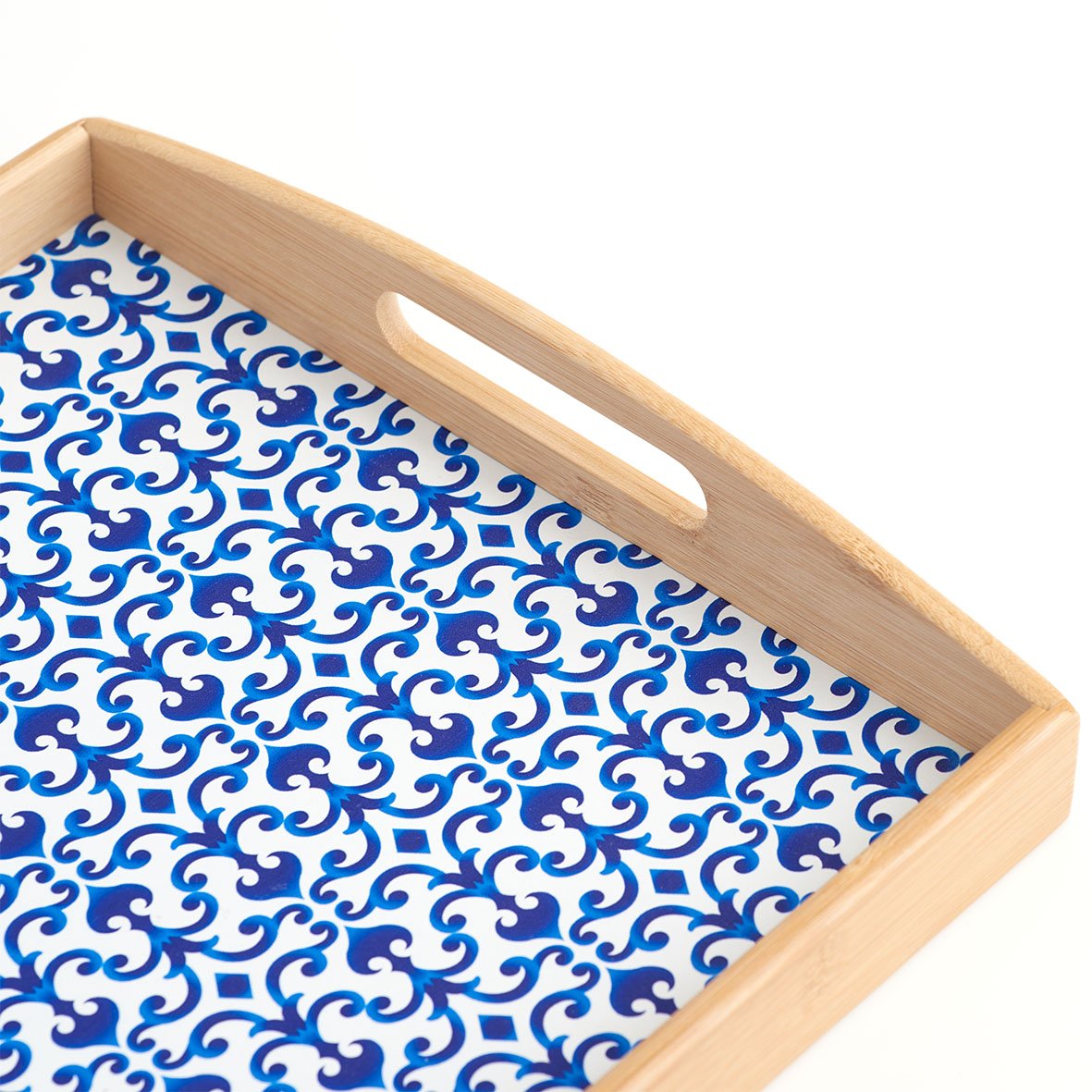 zeller-table-serviertablett-marokko-bambus-blau-wei image 2
