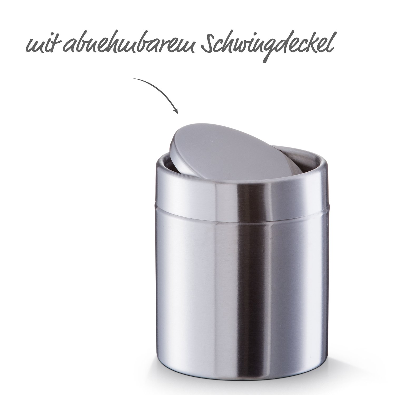 zeller-present-office-tischabfalleimer-edelstahl-klein image 3