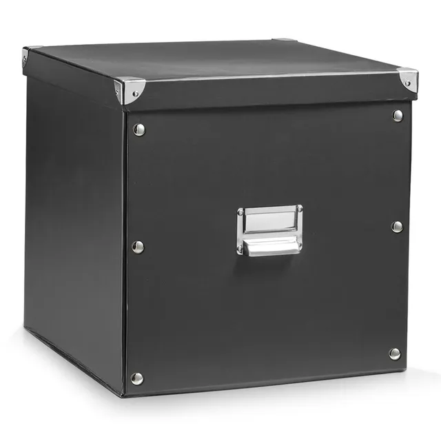 zeller-present-aufbewahrungsbox-pappe-schwarz-mit-deckel image 1