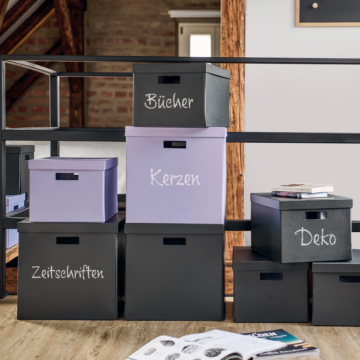 zeller-present-home-living-aufbewahrungsbox-karton-schwarz image 7