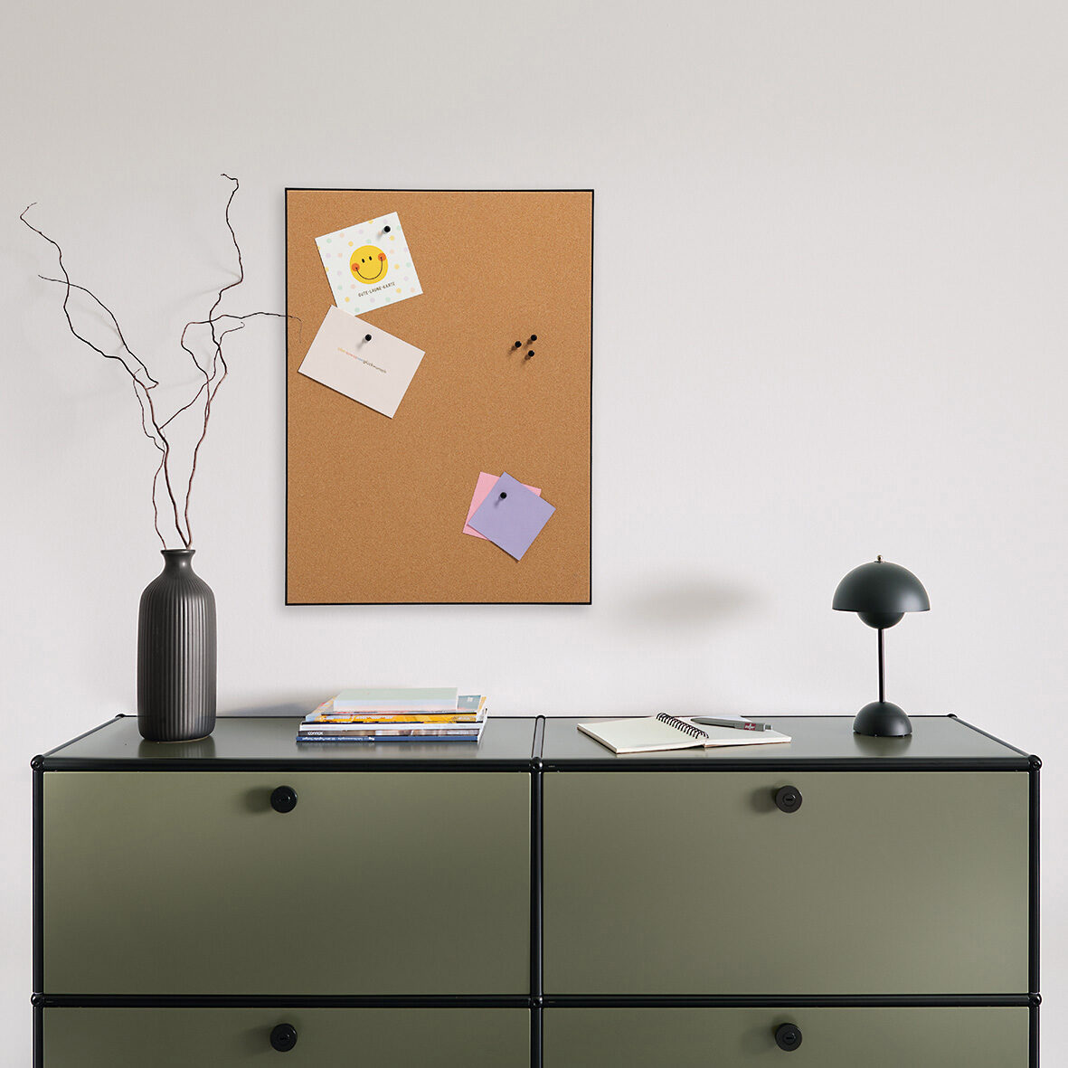 zeller-present-office-pinboard-kork-schwarz-mit-pins image 4