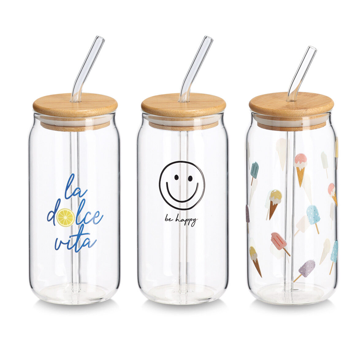 zeller-present-k-che-trinkglas-ice-cream-500-ml-bambusdeckel image 2