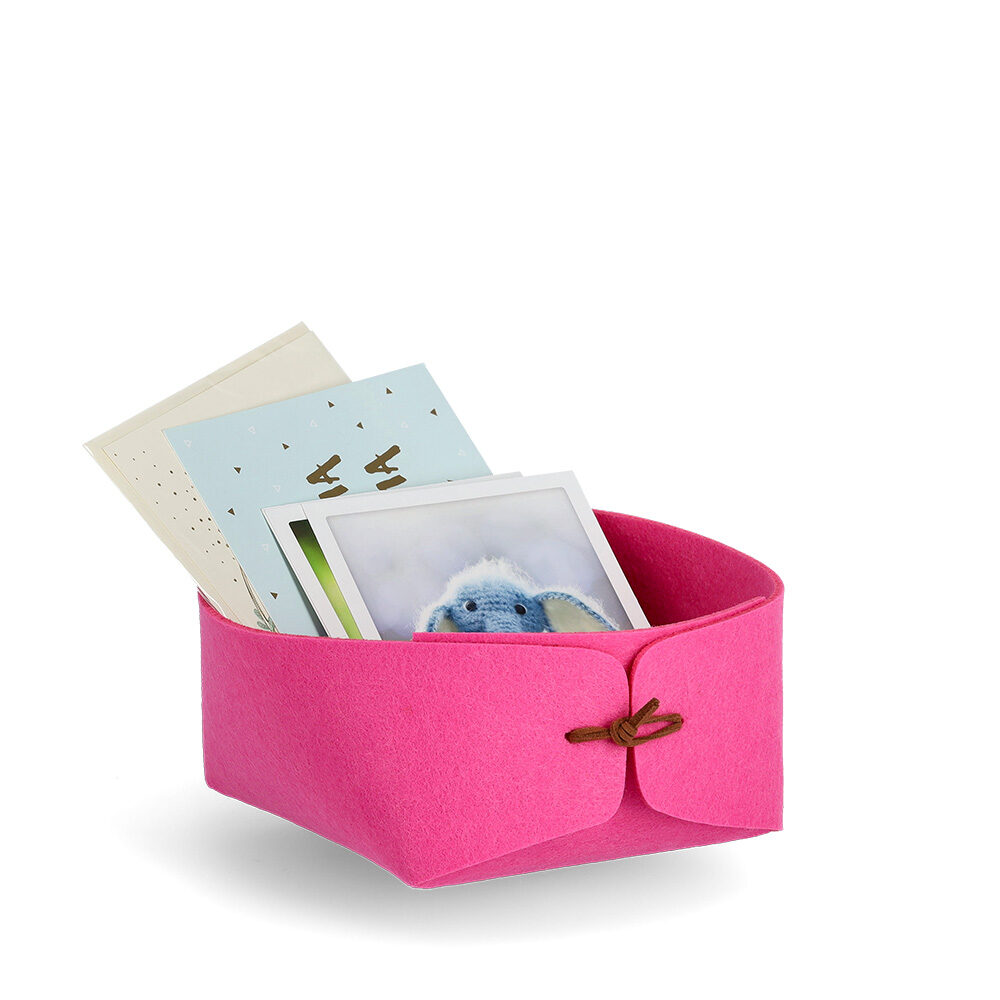 zeller-present-home-living-aufbewahrungskorb-filz-pink-flach image 2