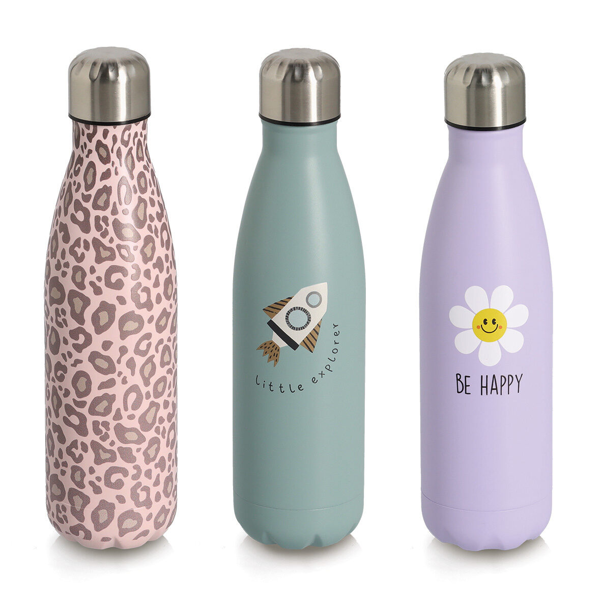 zeller-present-k-che-trinkflasche-leo-500-ml-edelstahl-rosa image 2
