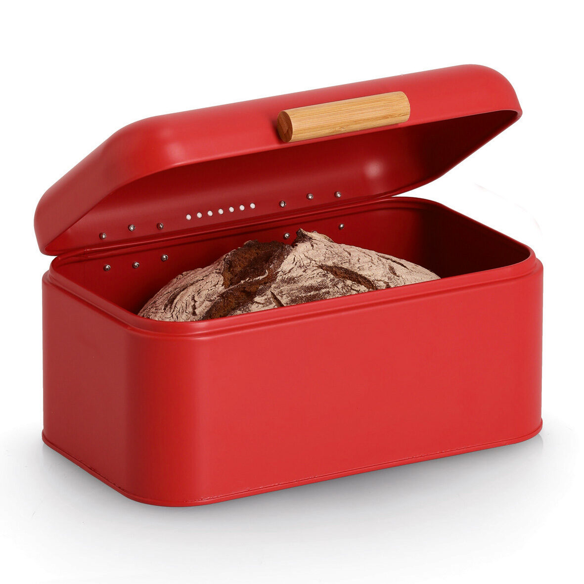 zeller-present-k-che-brotkasten-metall-rot-bambus image 4