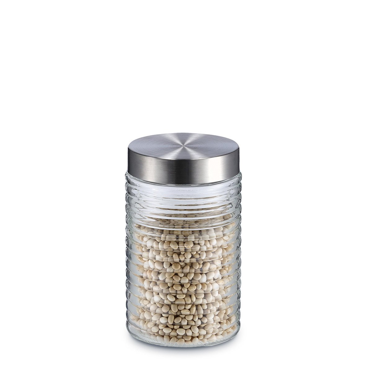 zeller-present-k-che-vorratsglas-gerillt-1000-ml-edelstahl image 2