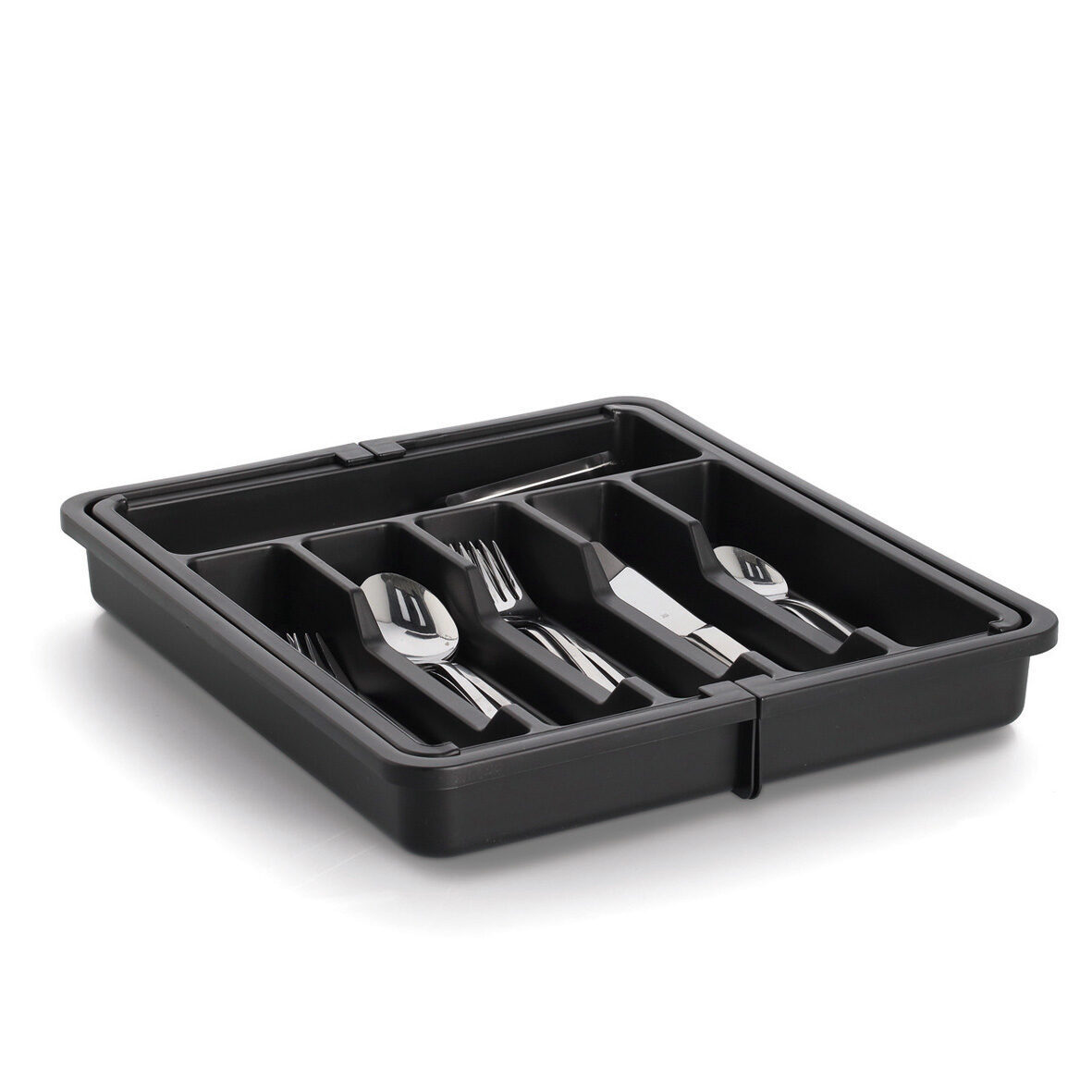 zeller-present-k-che-besteckkasten-ausziehbar-kunststoff-schwarz-8-f-cher image 2