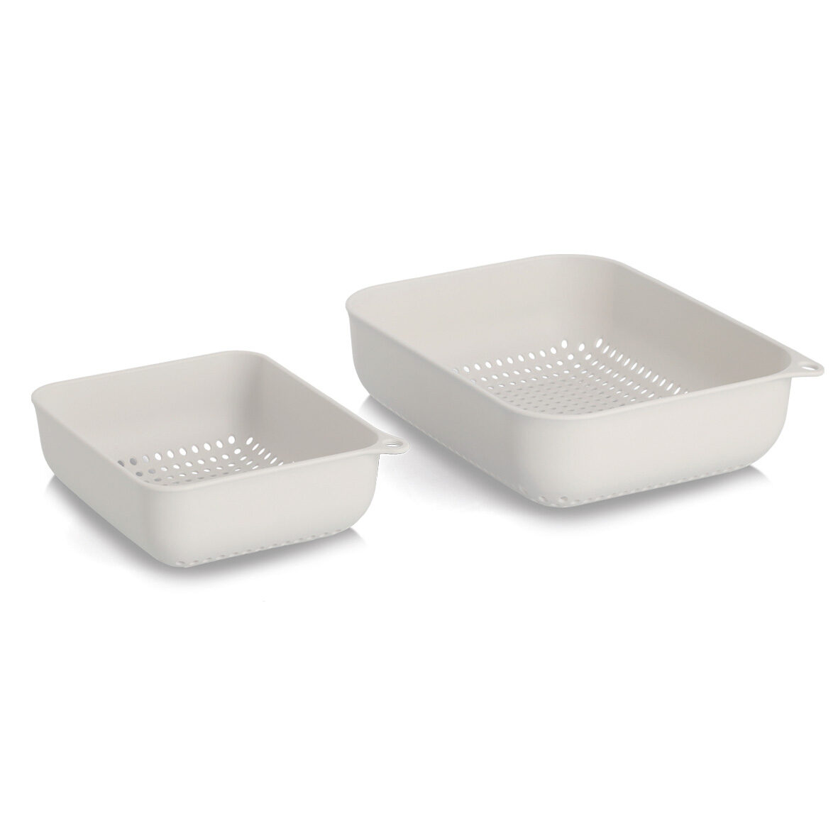 zeller-present-k-che-sieb-set-2-tlg-kunststoff-creme-eckig image 1