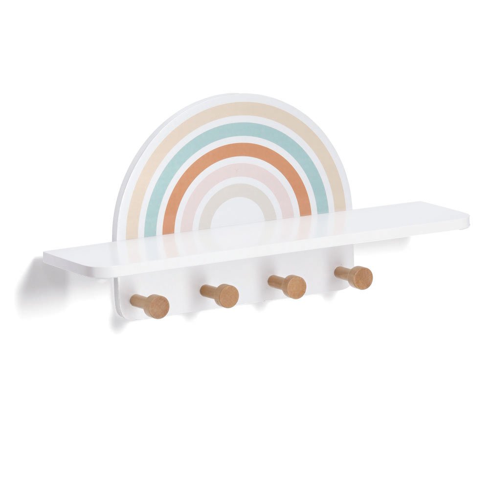 zeller-present-rainbow-kinder-wandgarderobe-holz-ablage image 1
