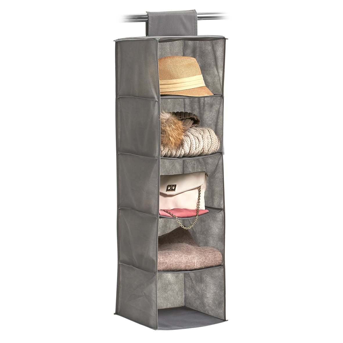 zeller-present-home-living-h-nge-aufbewahrung-5-f-cher-grau image 2