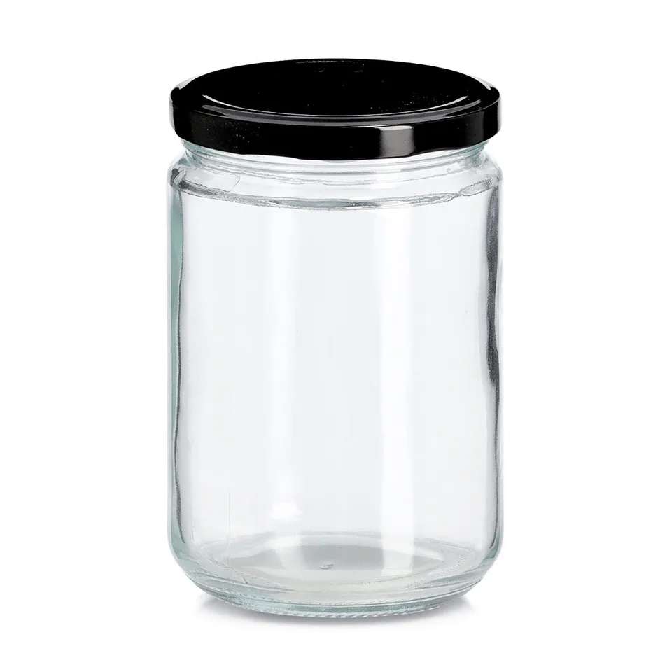 zeller-present-k-che-einmachglas-metalldeckel-550-ml-schwarz image 1