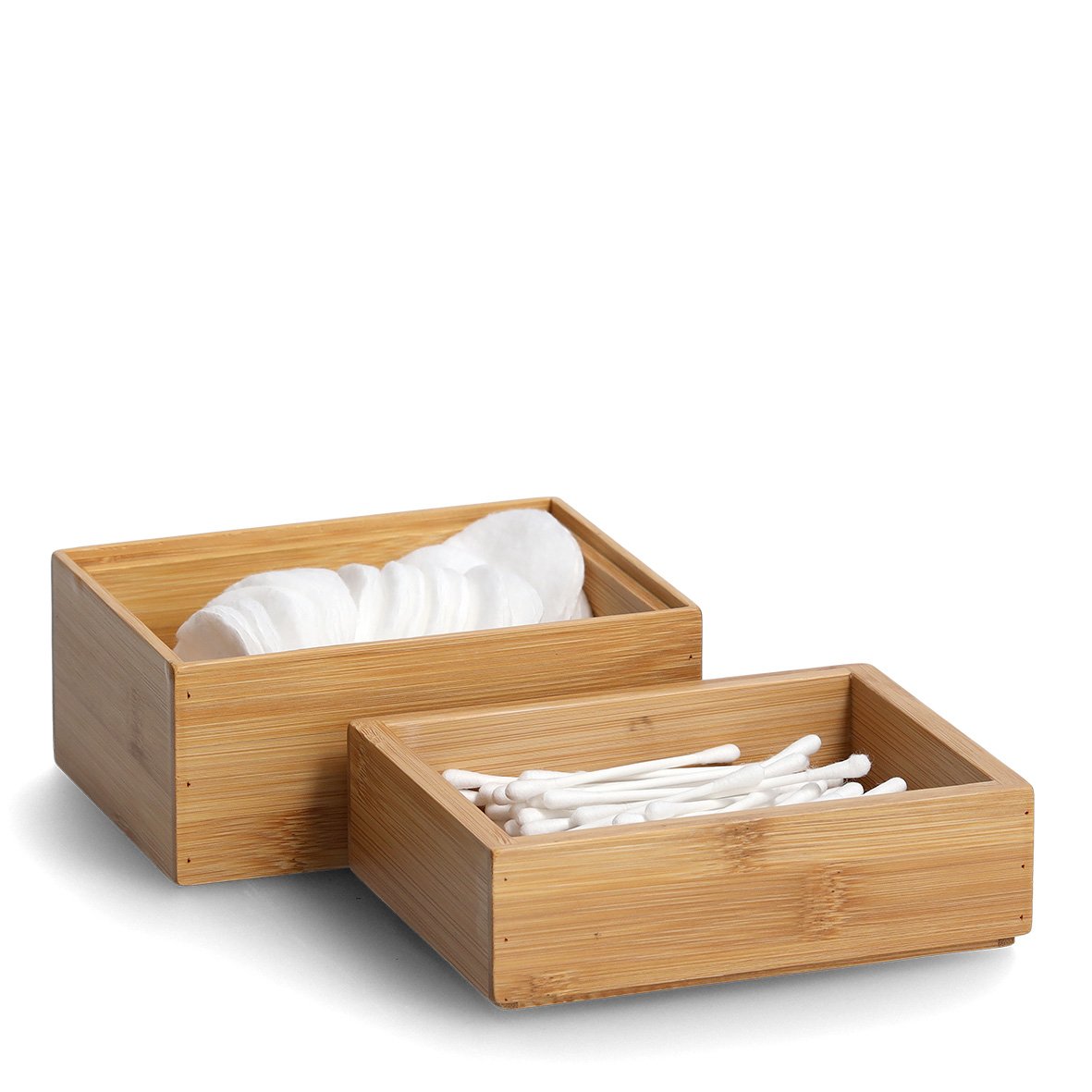 zeller-present-home-living-ordnungsboxen-set-2-tlg-bambus-stapelbar image 2