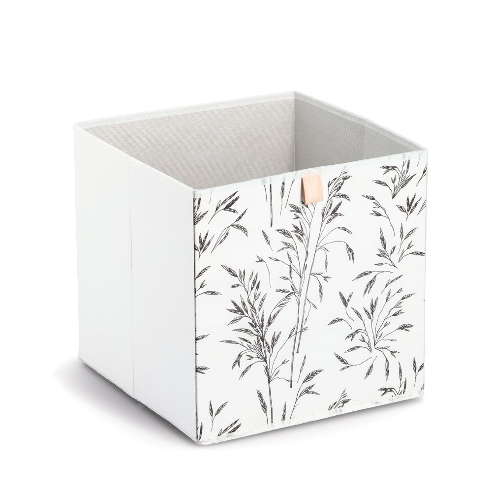 zeller-present-grass-aufbewahrungsbox-vlies-wei-gr-ser-print image 1