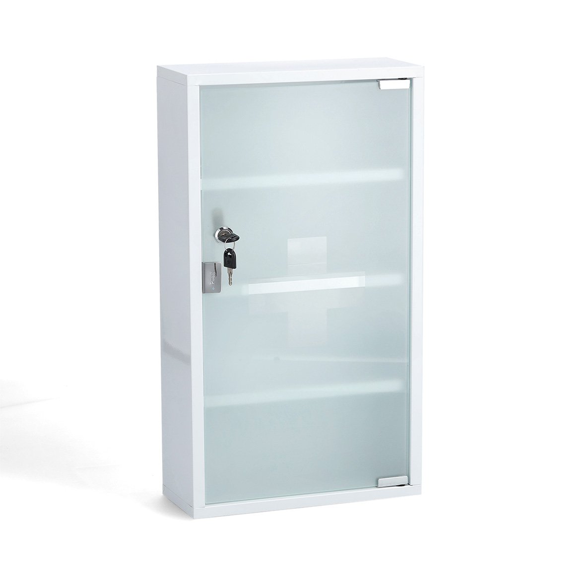 zeller-present-medizinschrank-metall-glas-wei-abschlie-bar image 1
