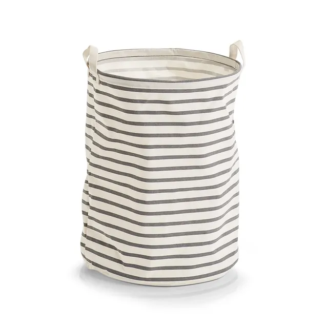 zeller-present-stripes-w-schesammler-canvas-wei-grau-mit-griffen image 1