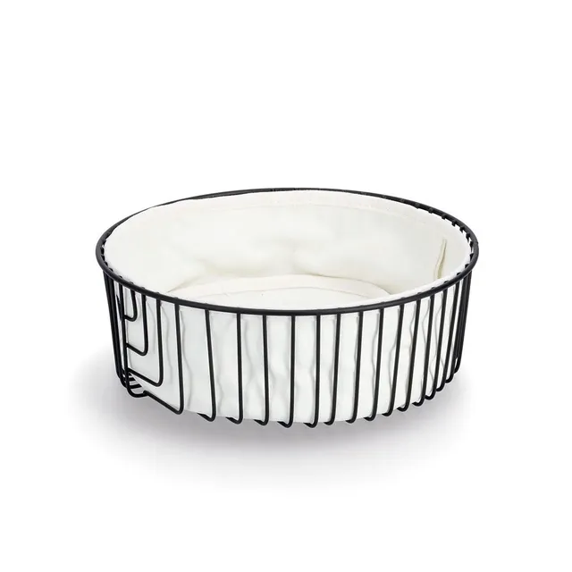 zeller-present-k-che-brotkorb-mit-beutel-schwarz-metall-2 image 1