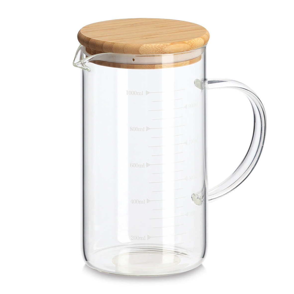 zeller-present-k-che-messbecher-glas-1000-ml-mit-bambusdeckel image 1