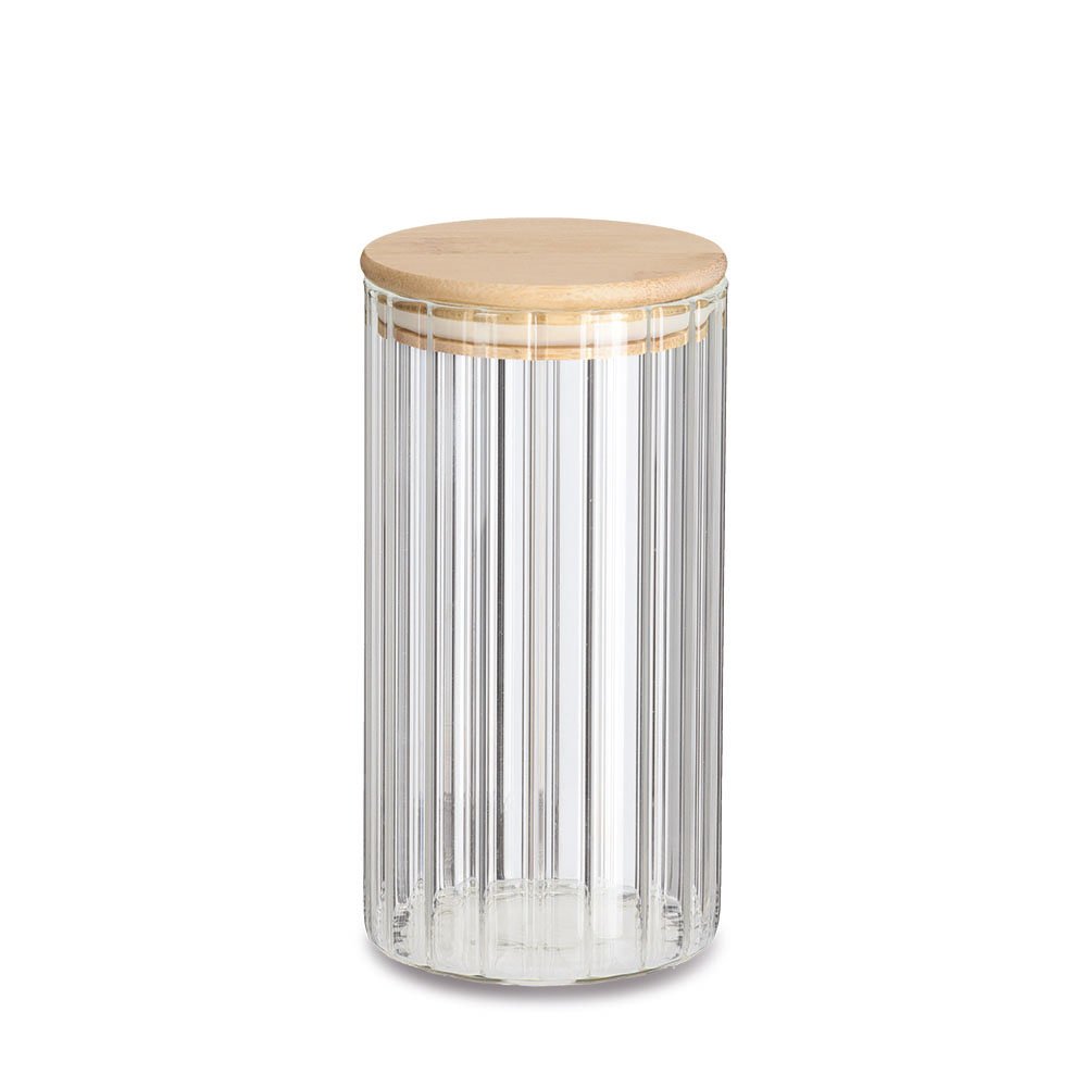 zeller-present-rillen-vorratsglas-850-ml-mit-bambusdeckel image 1
