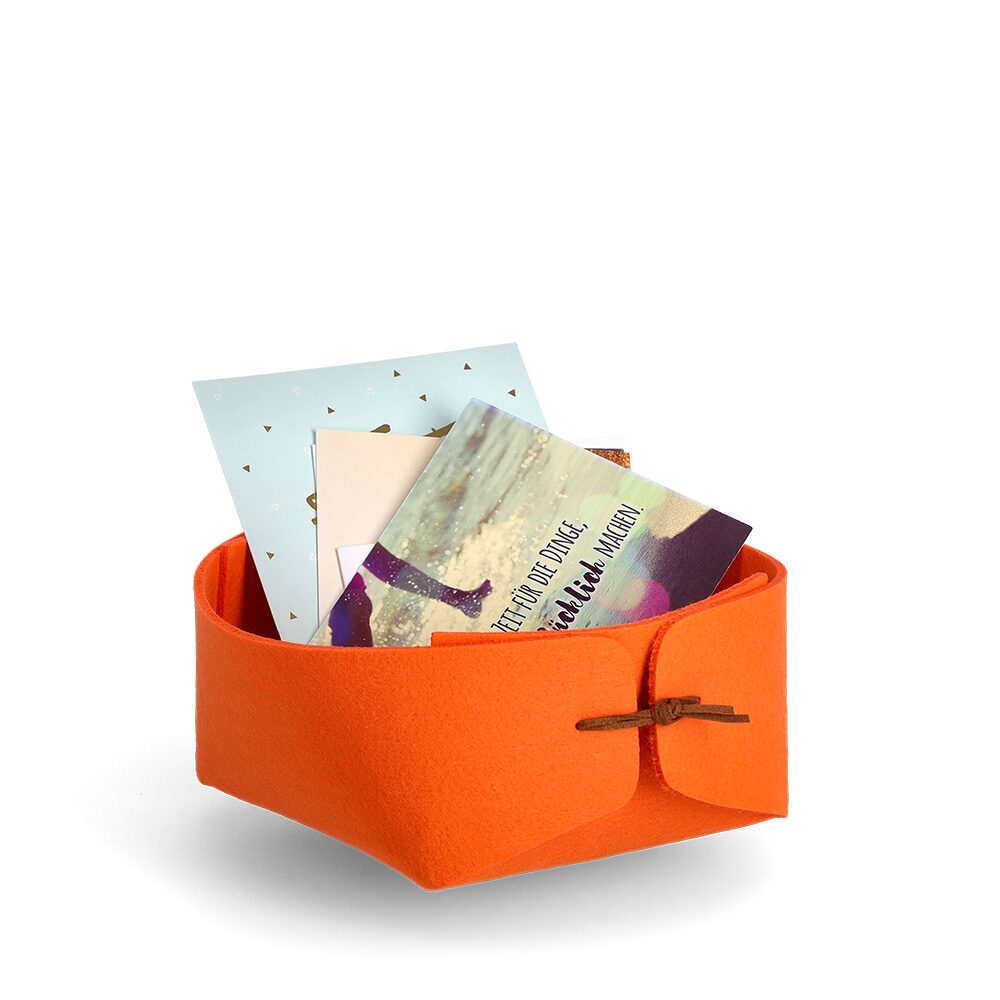 zeller-present-home-living-aufbewahrungskorb-filz-orange image 2