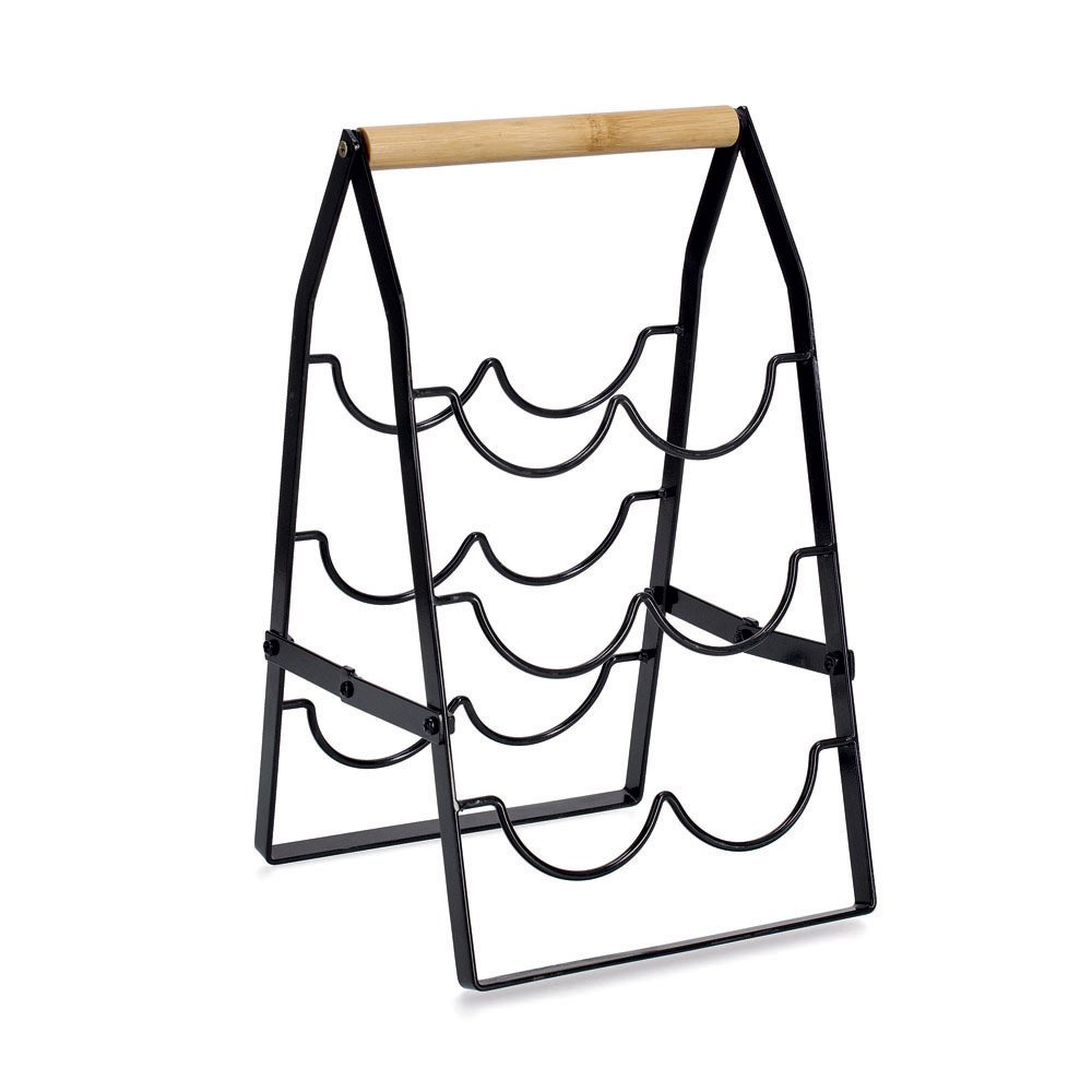 zeller-present-home-living-weinregal-6-flaschen-schwarz-klappbar image 1