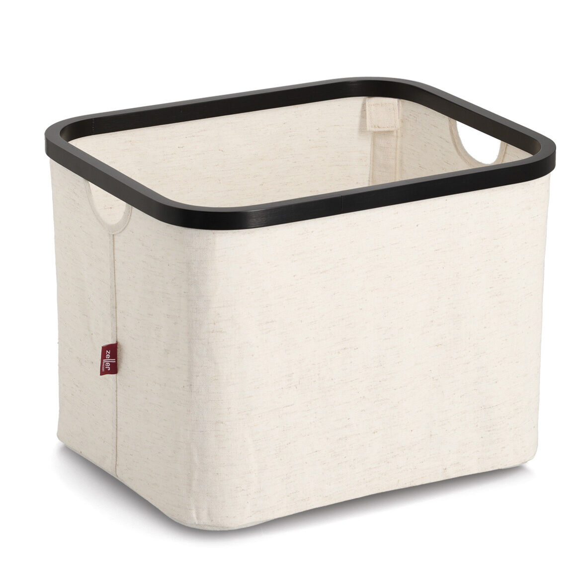 zeller-present-home-living-aufbewahrungskorb-creme-schwarz image 1