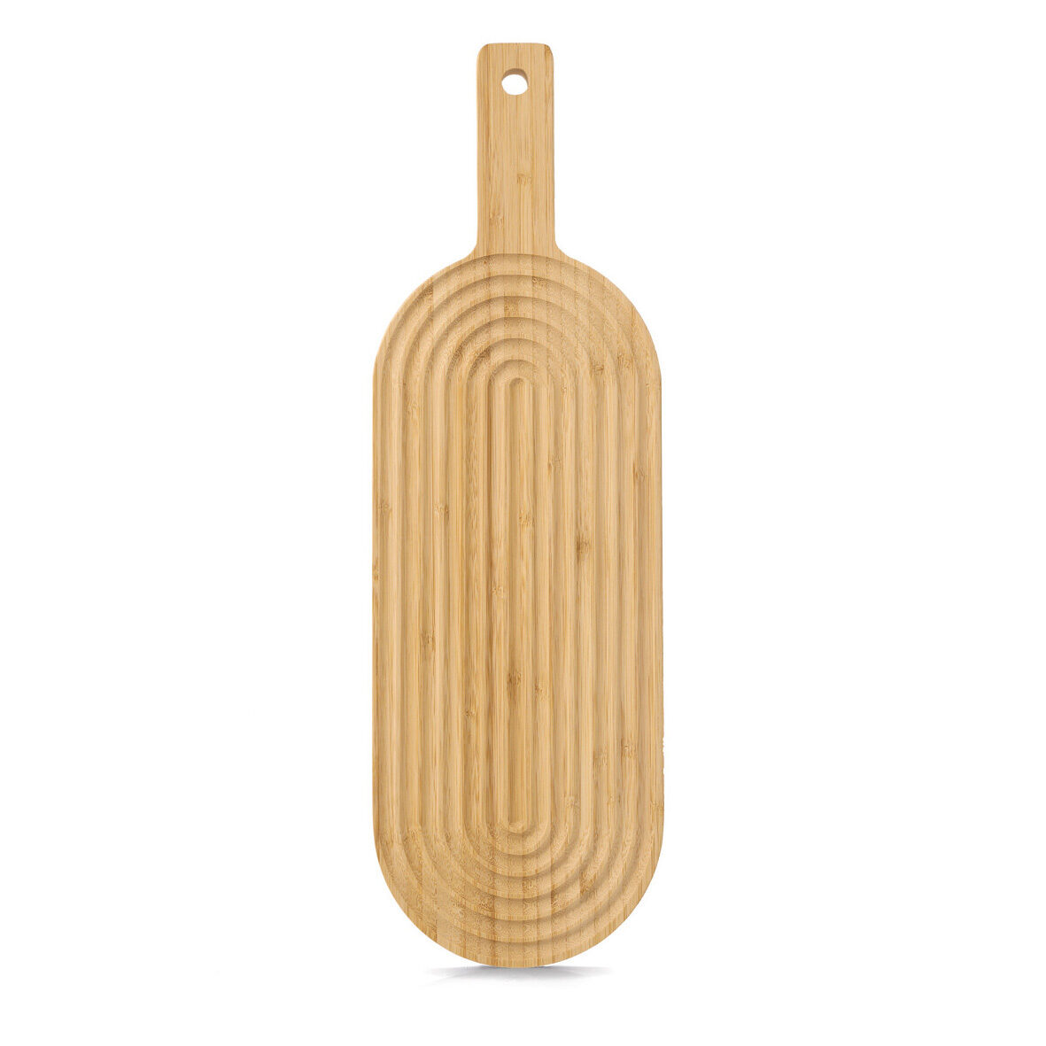 zeller-present-k-che-schneidebrett-stripes-bambus-oval-mit-griff image 4