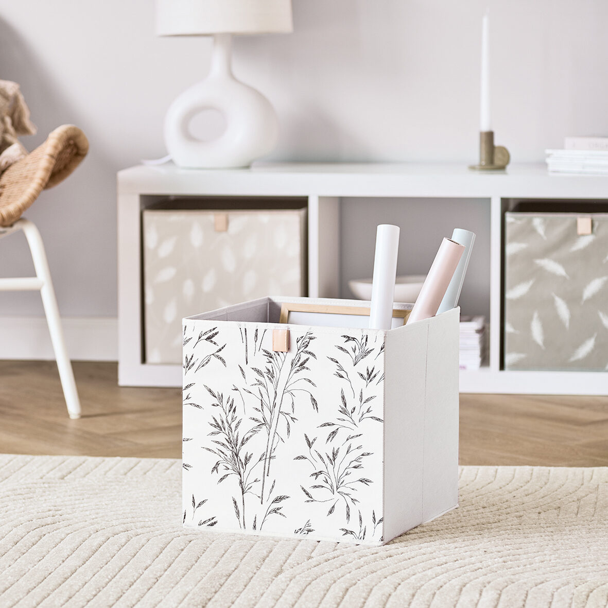 zeller-present-grass-aufbewahrungsbox-vlies-wei-gr-ser-print image 5