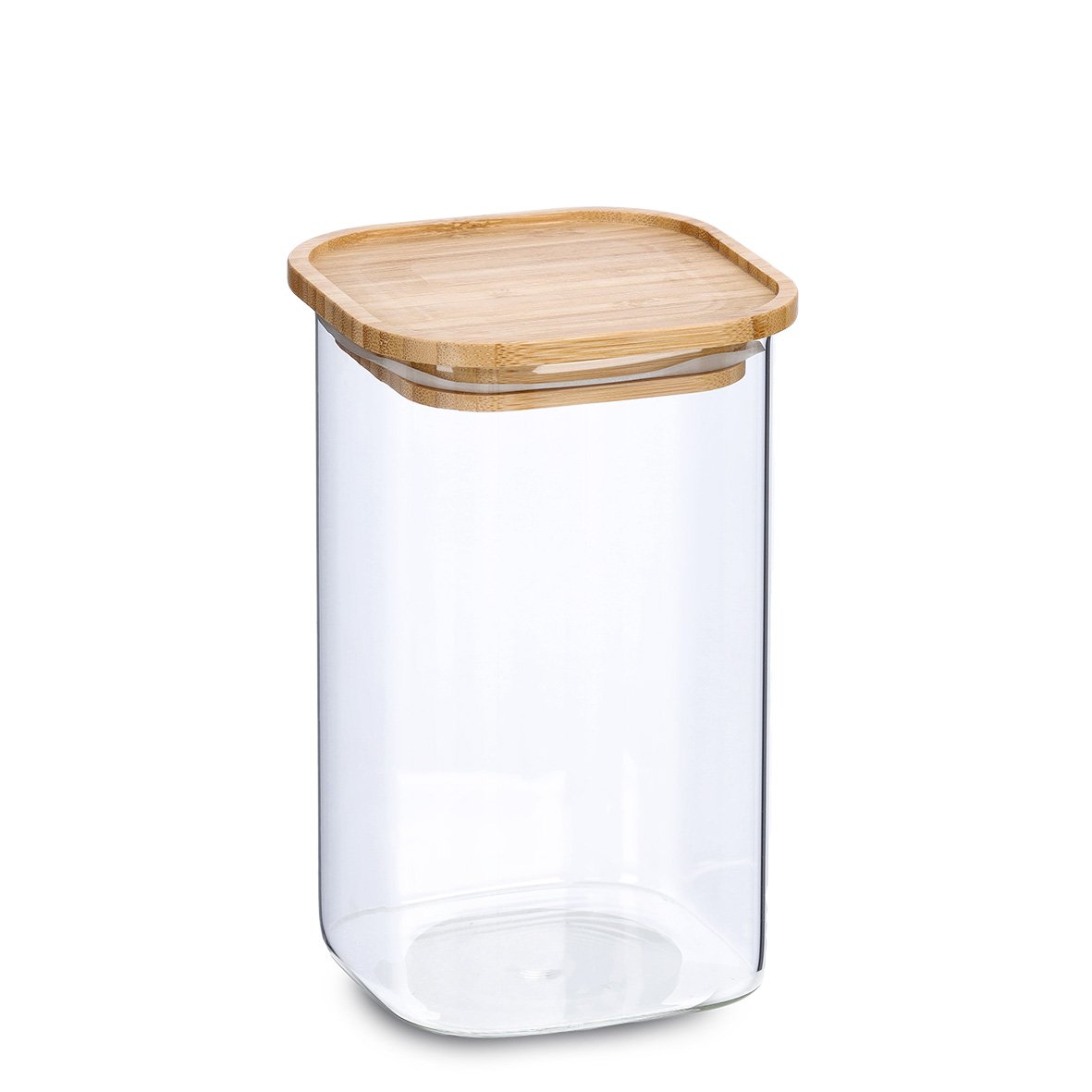 zeller-present-k-che-vorratsglas-bambusdeckel-1300-ml-glas-2 image 1