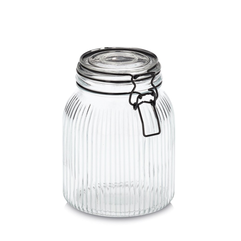 zeller-present-k-che-vorratsglas-b-gelverschluss-1400-ml-geriffelt image 1