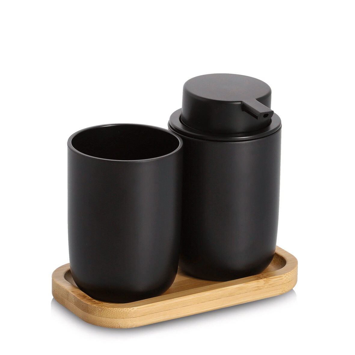 zeller-present-home-living-bad-accessoires-set-3-tlg-mattschwarz-bambus image 1