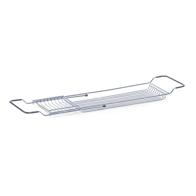 zeller-bad-badewannenablage-metall-ausziehbar-verchromt image 1