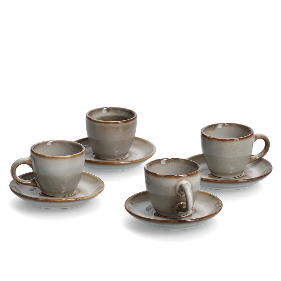 zeller-present-k-che-espresso-set-8-tlg-keramik-taupe image 1