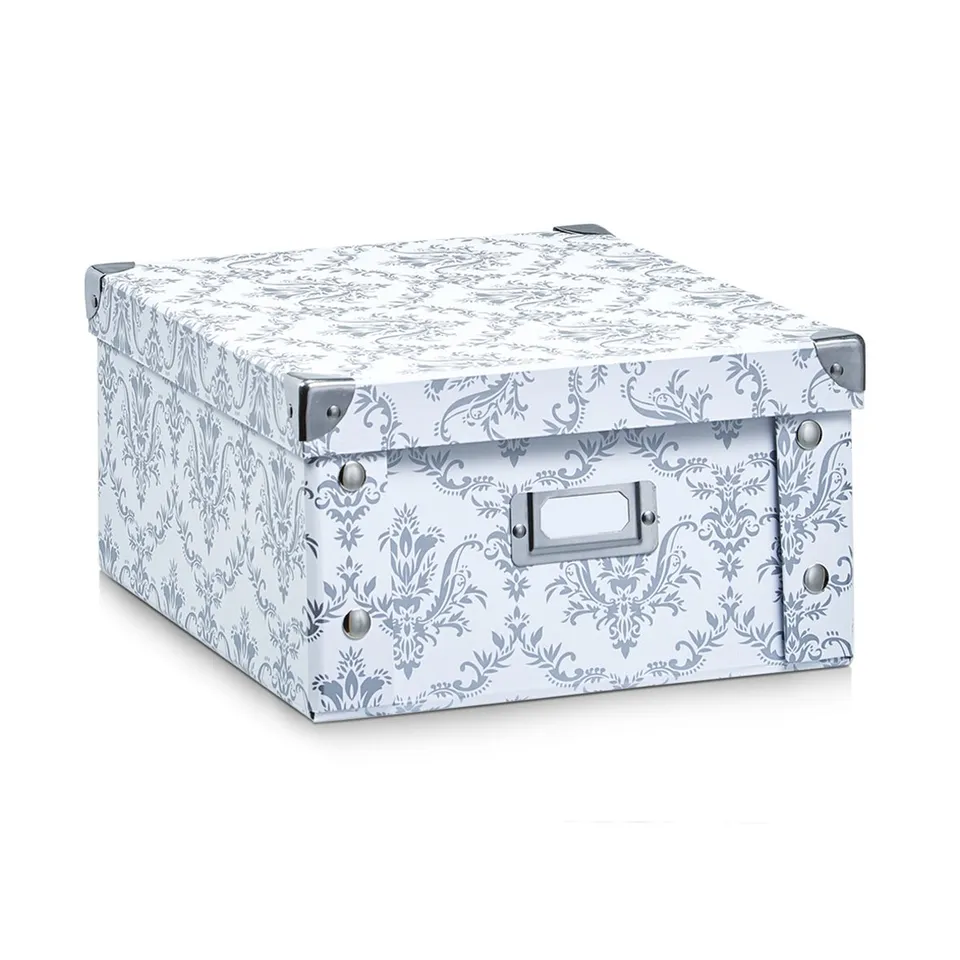 zeller-present-vintage-aufbewahrungsbox-pappe-wei-stapelbar image 1