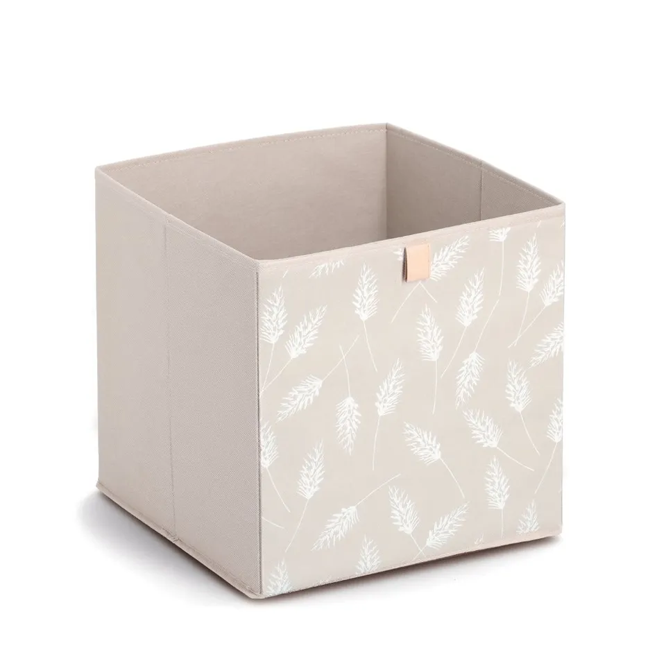 zeller-present-home-aufbewahrungsbox-pampasgrass-vlies-beige-bedruckt image 1
