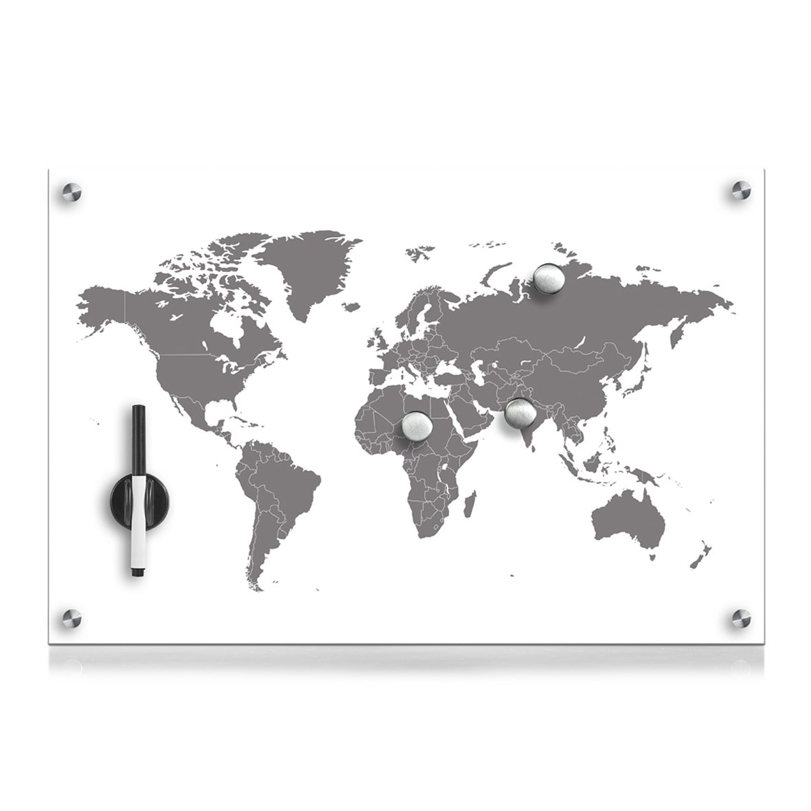 zeller-present-office-memoboard-world-map-glas-magnetisch image 1