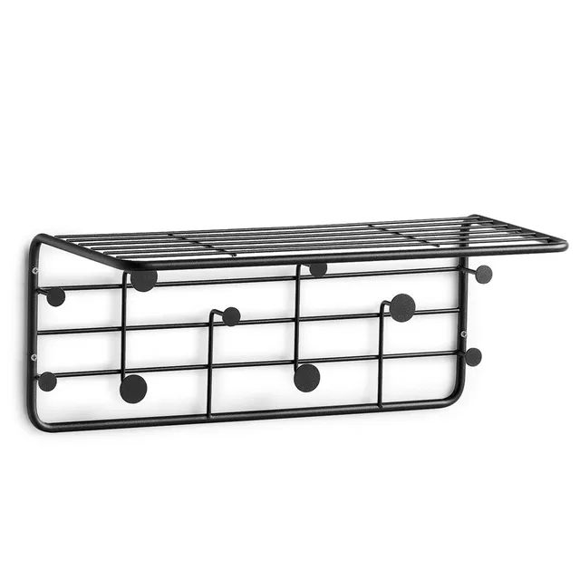 zeller-present-home-living-wandgarderobe-metall-schwarz-10-haken image 1