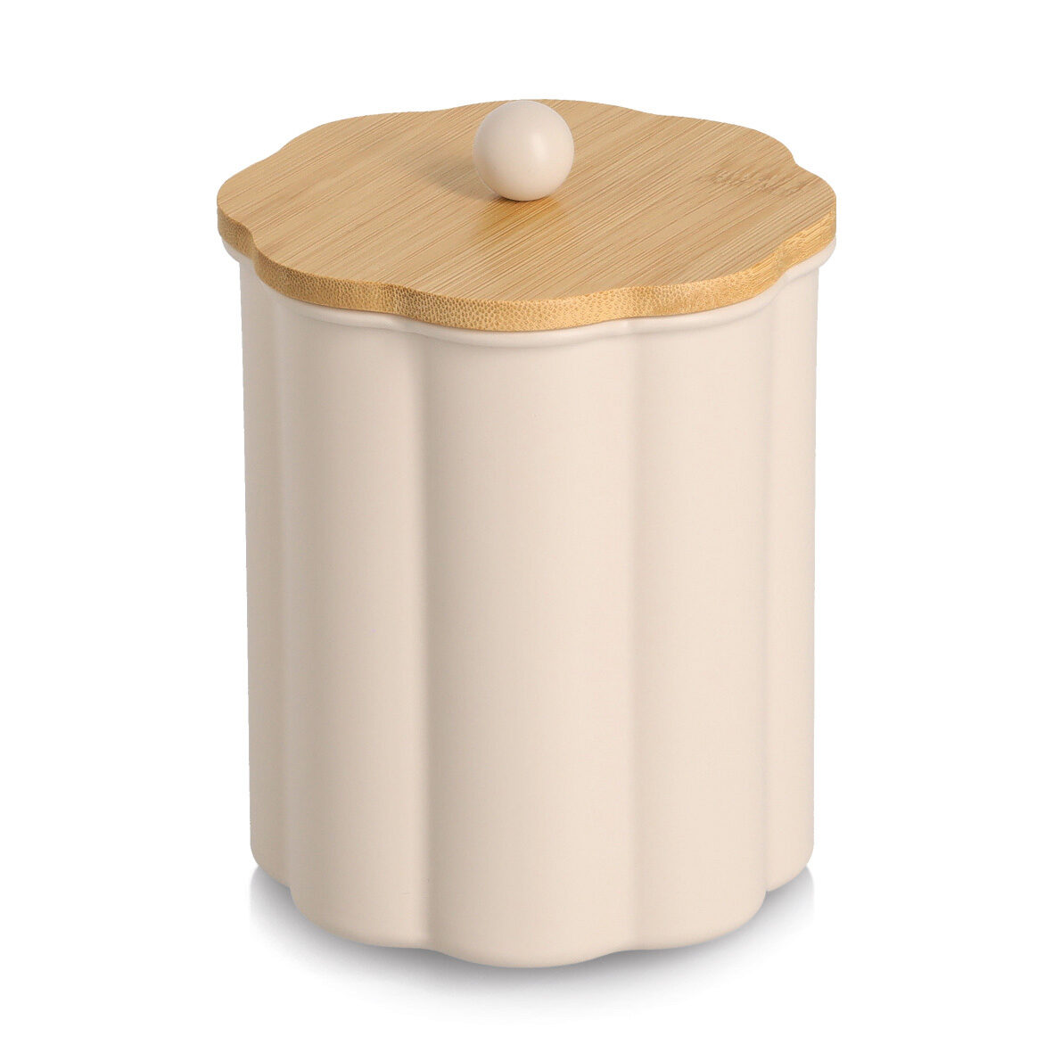 zeller-present-k-che-vorratsdose-1000-ml-metall-beige-bambus image 1