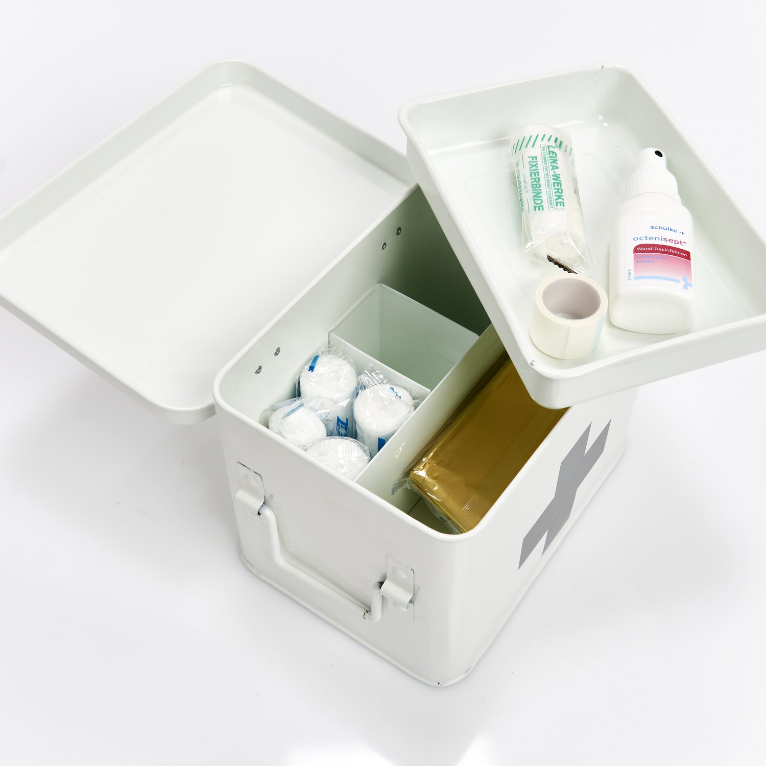 zeller-present-medizinbox-metall-wei-hausapotheke-4-f-cher image 3