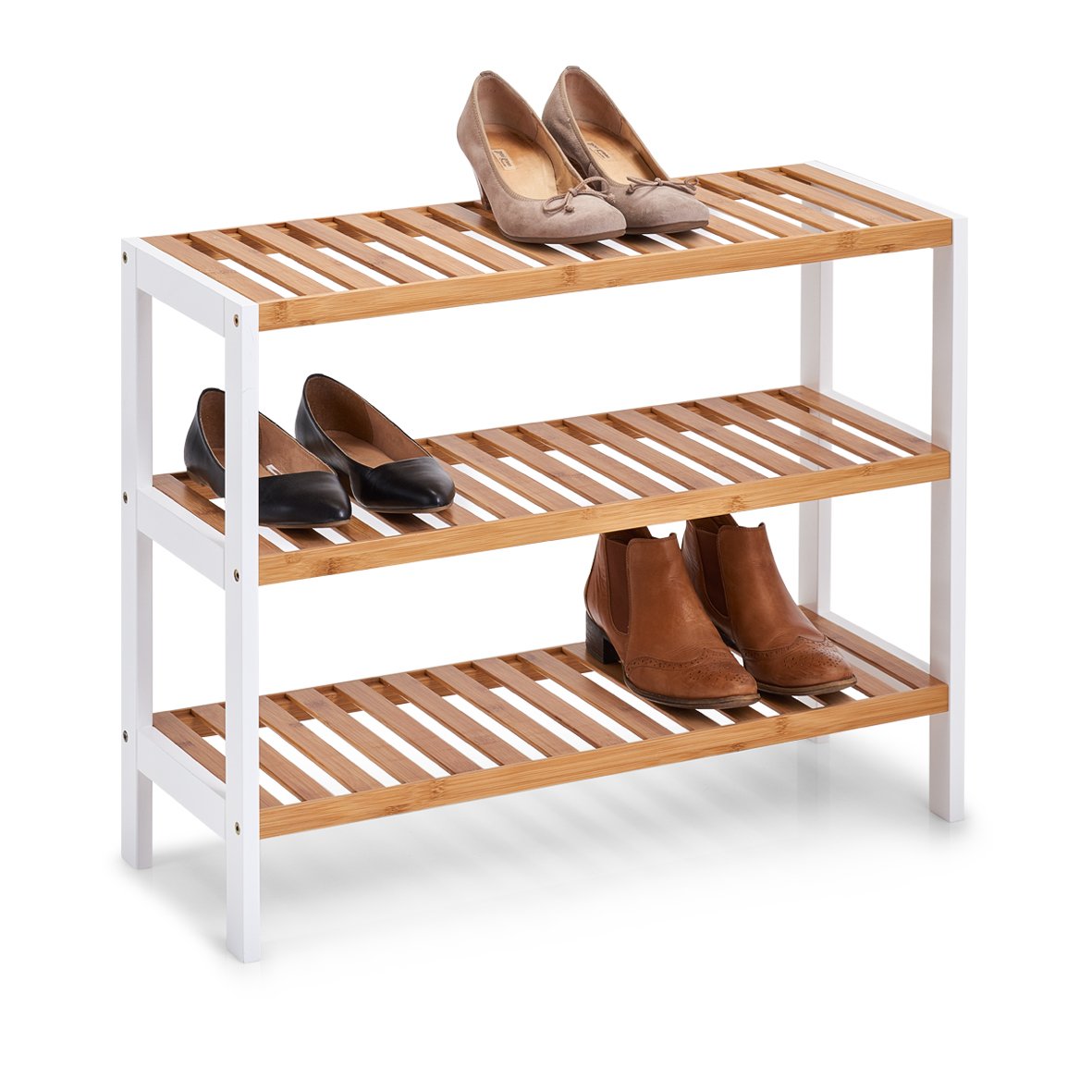 zeller-present-home-schuhregal-3-ablagen-bambus-wei image 3