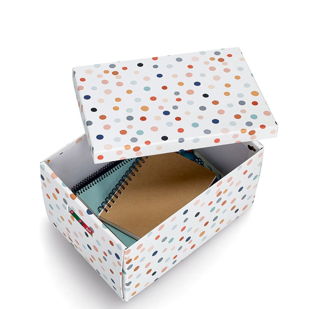 zeller-present-home-aufbewahrungsbox-dots-karton-mit-griff image 2